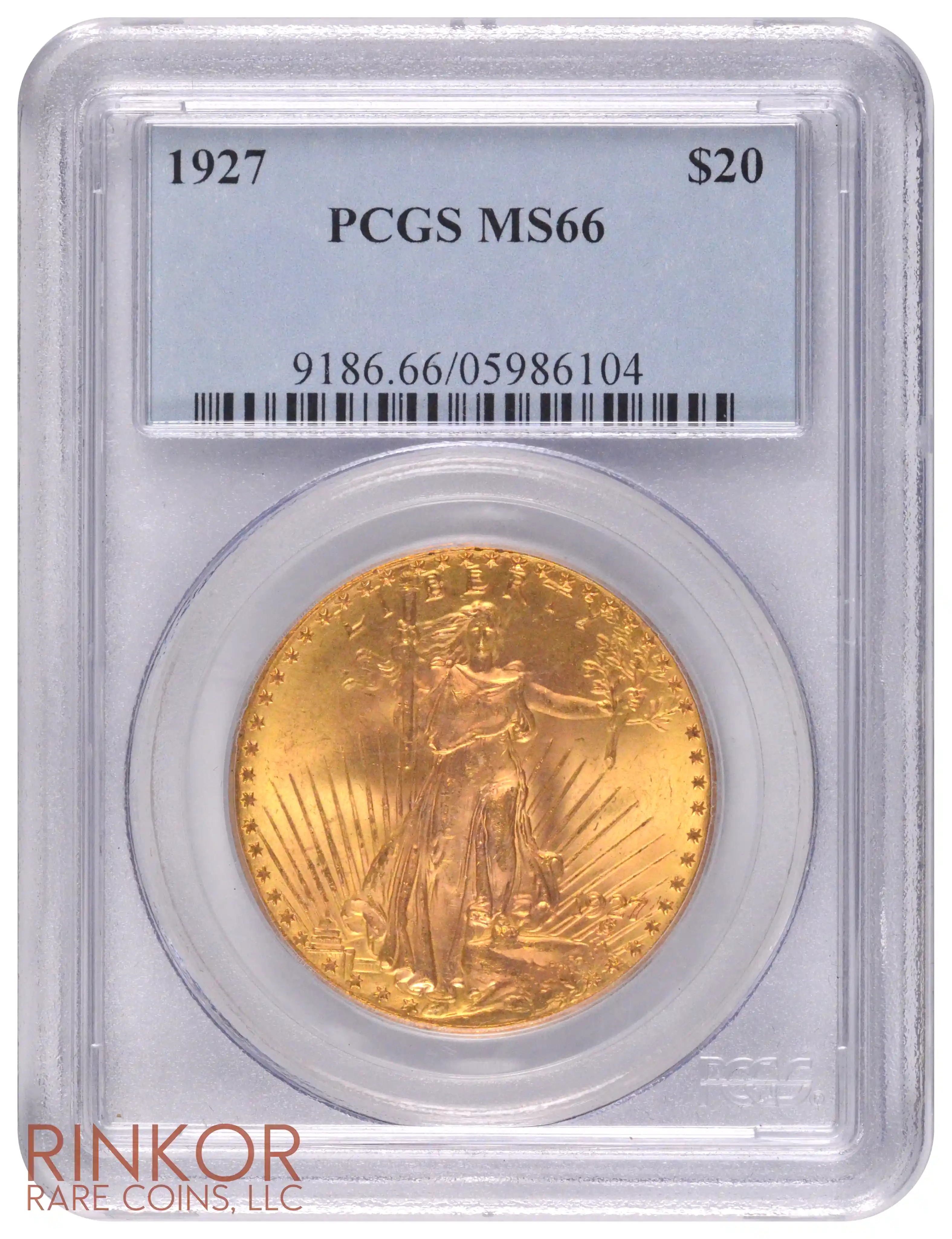 1927 Saint Gaudens $20 PCGS MS 66