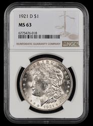 1921 D $1 NGC MS63 MS63