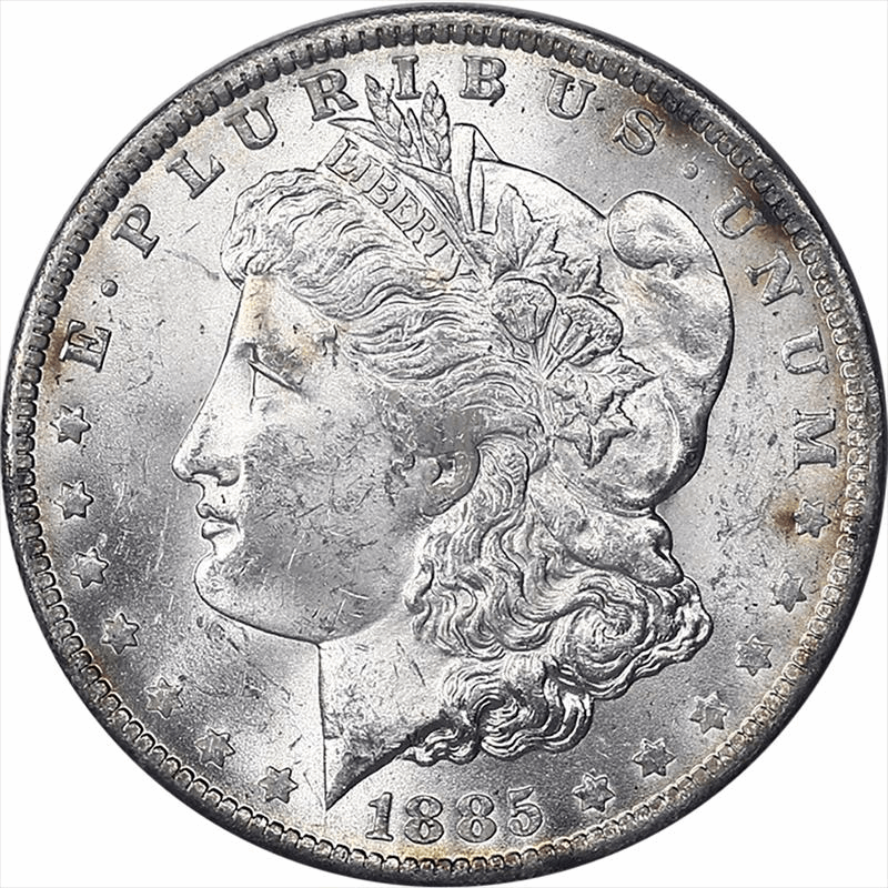 1885-O Morgan Silver Dollar $1, Raw Uncirculated - Nice Lustrous White Coin