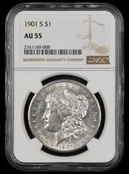 1901 S $1 NGC  AU55