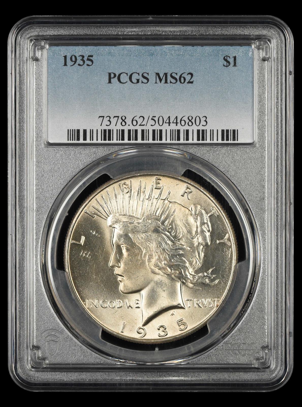 1935 $1 PCGS MS 62