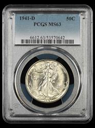 1941 D 50C PCGS MS63