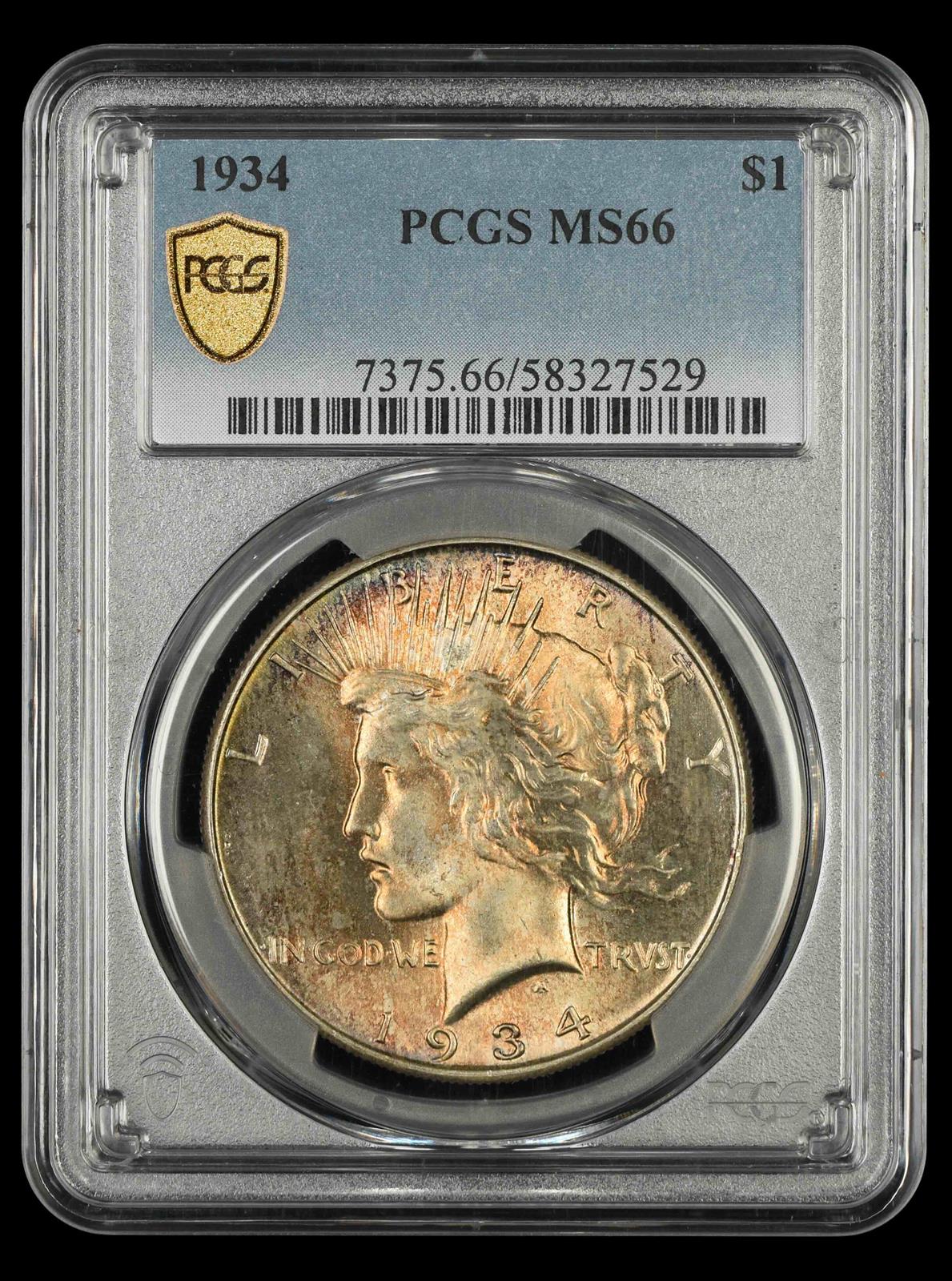 1934 $1 PCGS MS 66