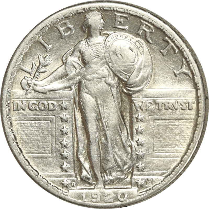 1920-D Standing Liberty Quarter 25c, Raw Ungraded Coin