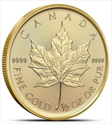 2025 $20 1/2oz. Canadian Gold Maple Leaf, BU 