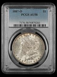 1887 O $1 PCGS AU58