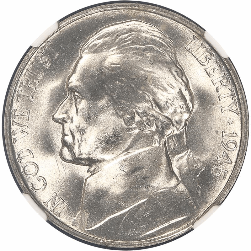 1945-S Jefferson War Nickel 5c, NGC MS 67