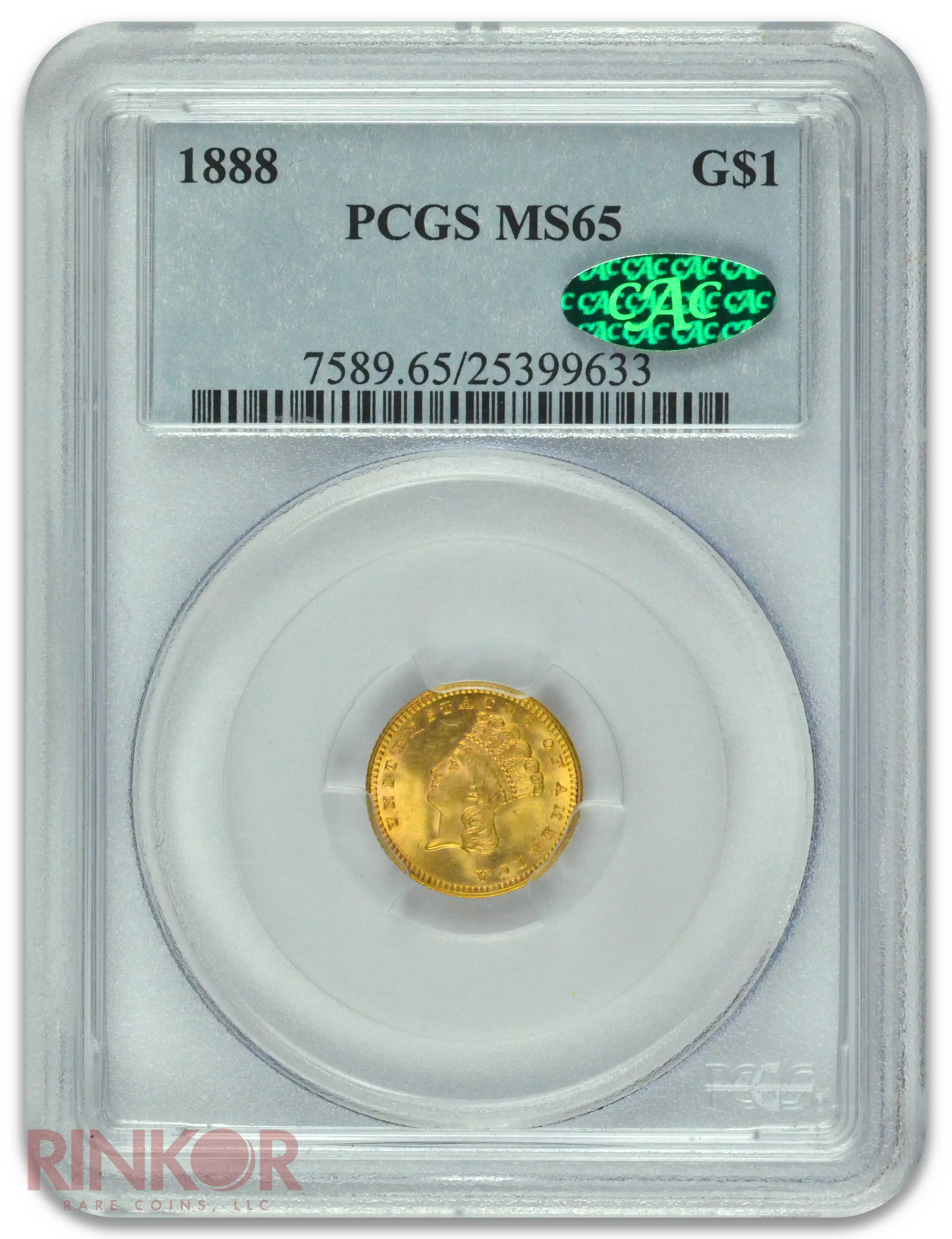 1888 $1 Indian Head PCGS MS 65 CAC
