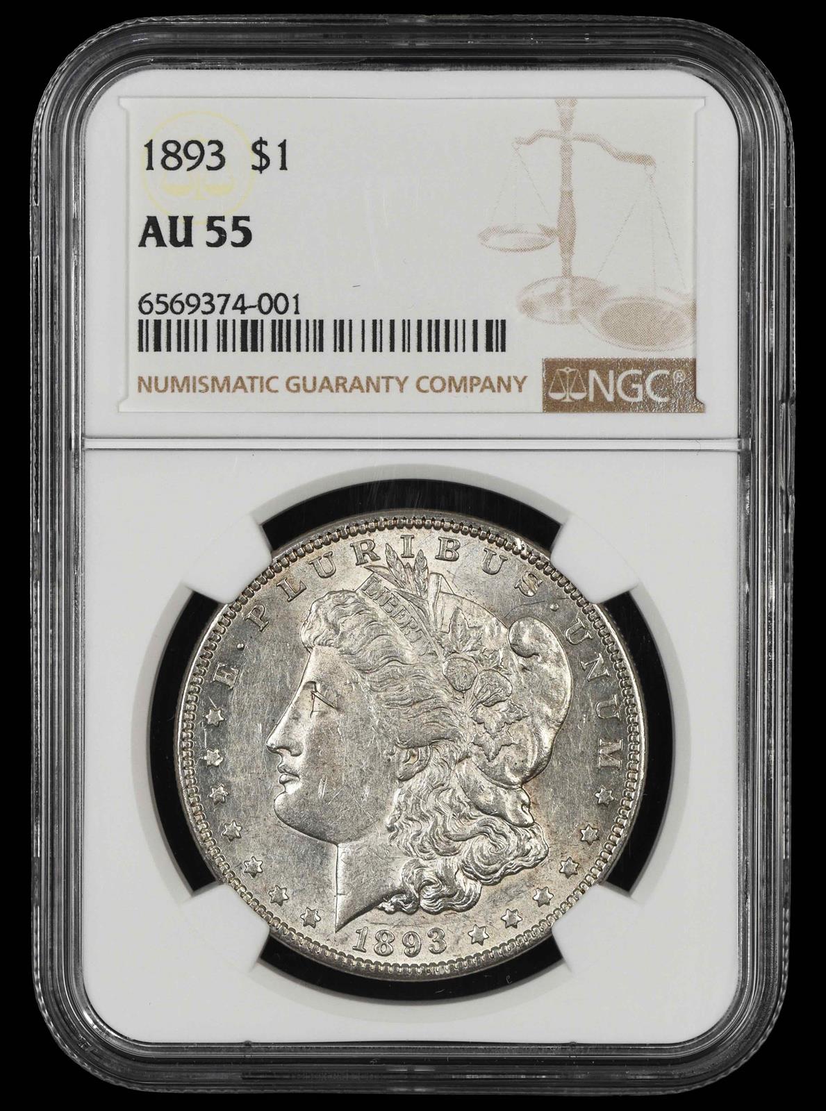 1893 $1 NGC AU-55