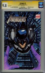 Avengers #1 CGC Signature Series 9.8 (Marvel, 2010) Signed & Sketch by Jon Hughes 