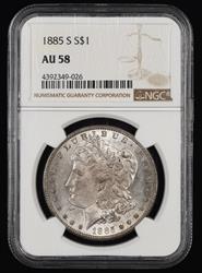 1885 S $1 NGC AU58 58