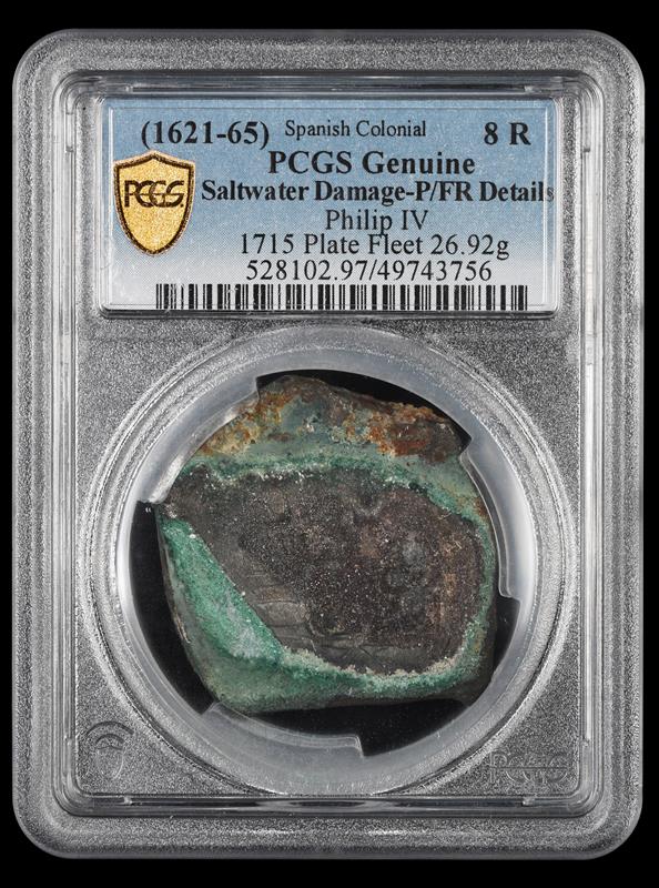 1621-1665 Spanish Colonial 8 Reales Saltwater Damage 1715 Plate Fleet PCGS P/FR Details