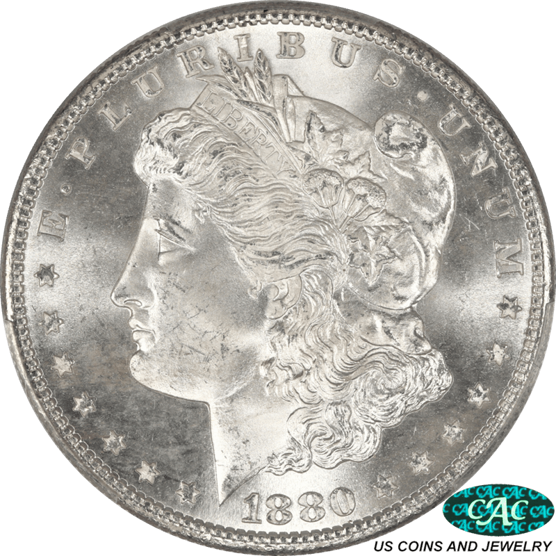 1880-S Morgan Silver Dollar, PCGS MS67 CAC - Frosty White PQ+