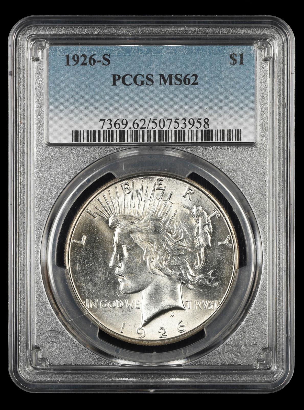 1926-S $1 PCGS MS 62