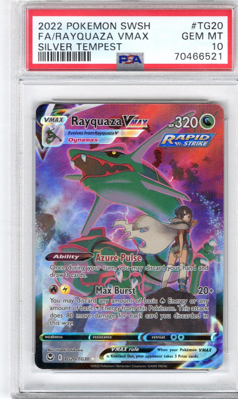2022 Pokemon Swsh Silver Tempest Fa/Rayquaza Vmax PSA GEM MT 10 