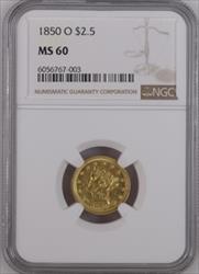 1850-O Liberty Head NGC MS60