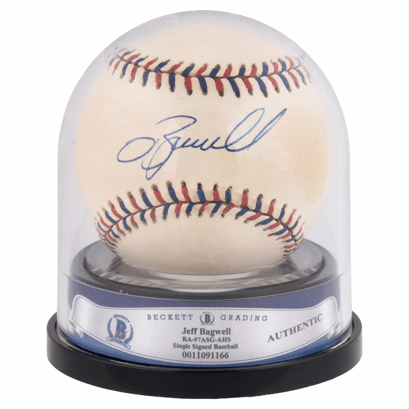 Jeff Bagwell Signed All Star Game Baseball Beckett Certified And Encapsulated 