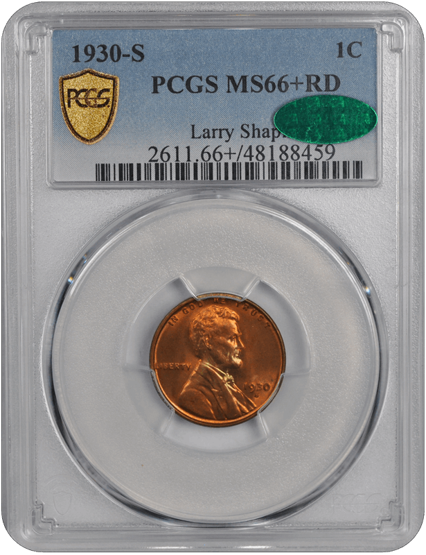 1930-S Lincoln PCGS (CAC) RD 66+