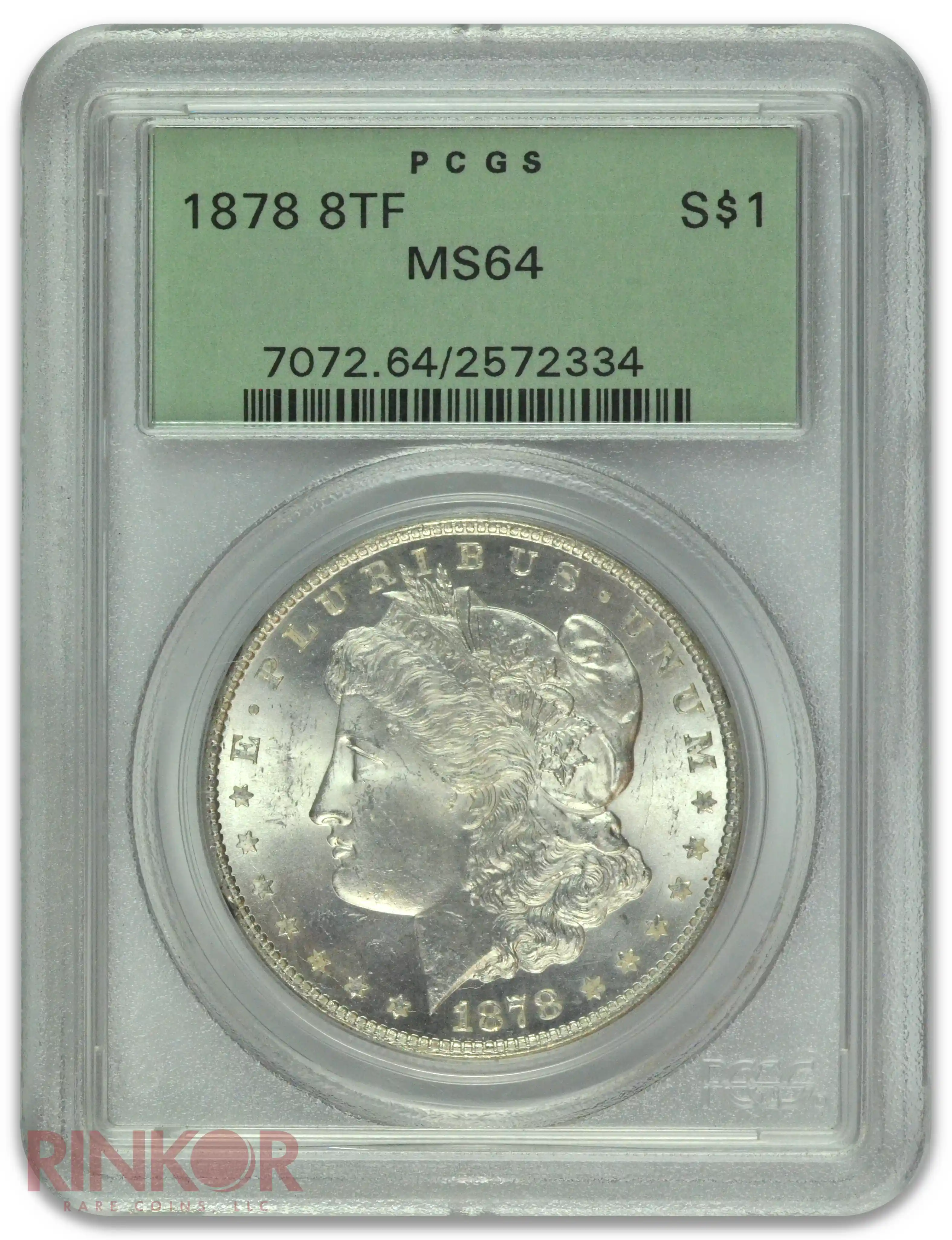 1878 8TF $1 Morgan Dollar PCGS MS 64