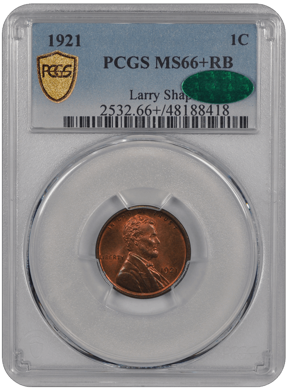 1921 Lincoln PCGS (CAC) RB 66+ 