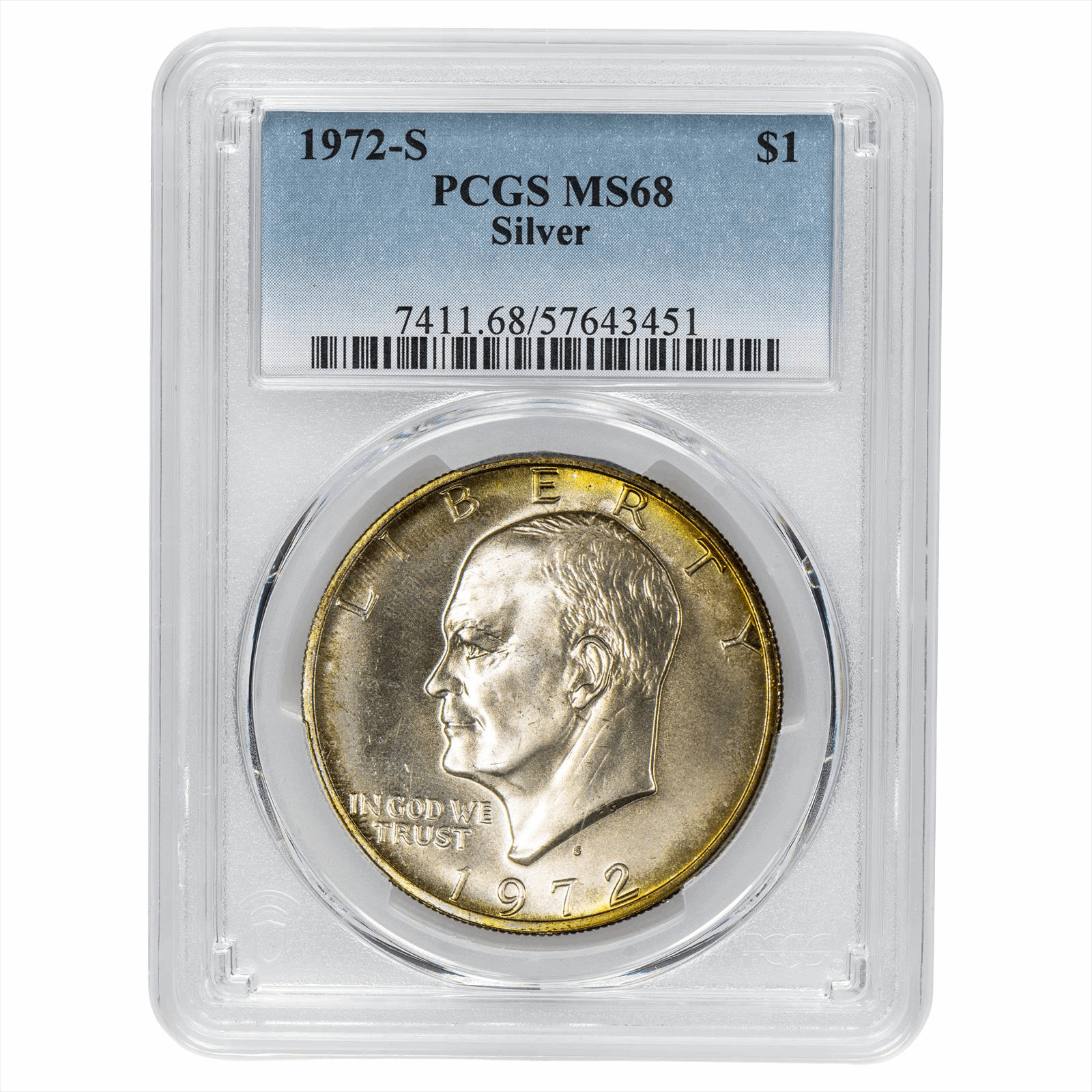 1972-S Eisenhower Silver Dollar $1 PCGS MS 68