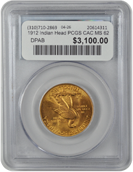 1912 Indian Head PCGS CAC MS 62
