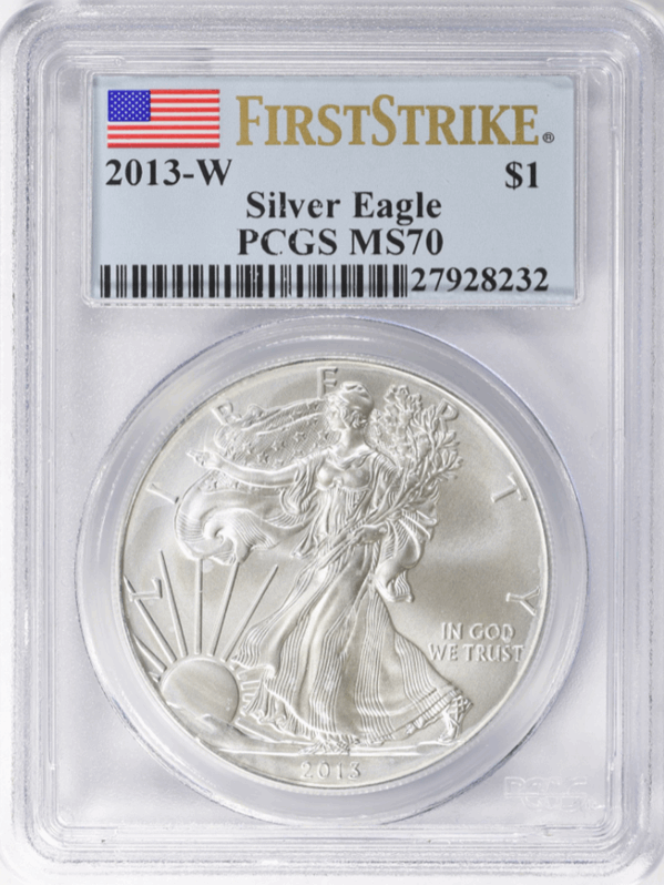 2013-W $1 American Burnished Silver Eagle First Strike MS70 PCGS
