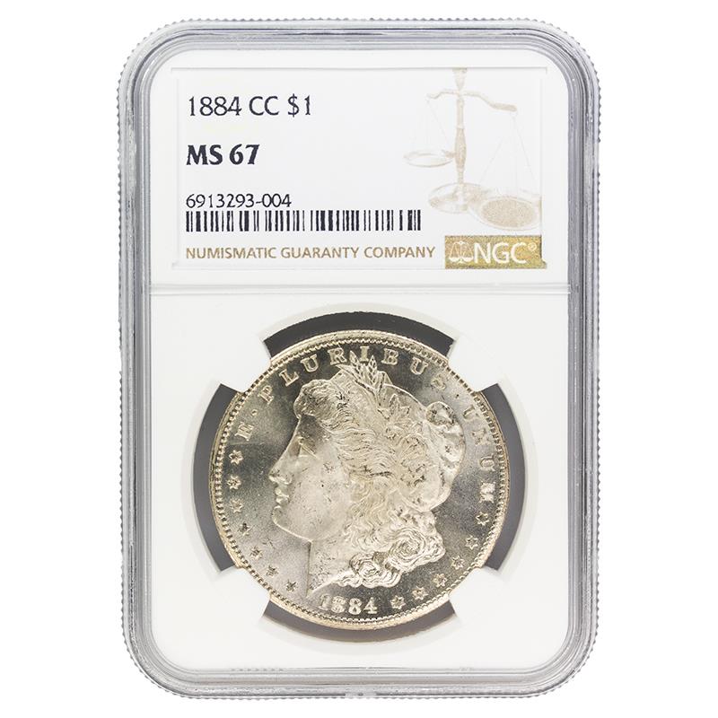 1884-CC Morgan Silver Dollar $1, NGC MS67  - Nice Original Coin!!