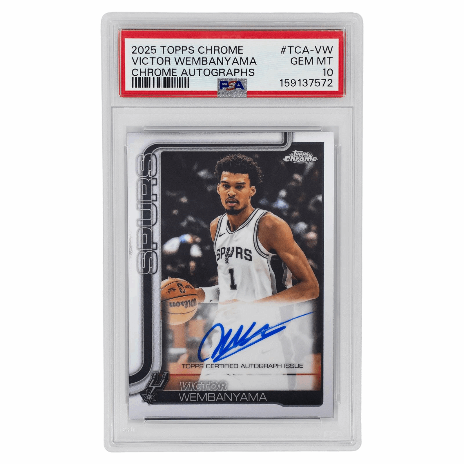 2025 Topps Chrome Autographs Victor Wembanyama #TCA-VW PSA GEM MT 10 Cert #159137572