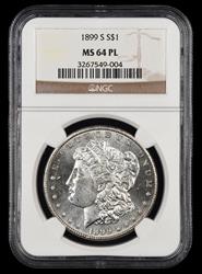 1899 S $1 NGC MS 64 PL
