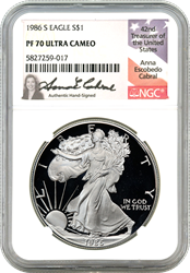 1986-S Silver American Eagle NGC - Anna Cabral