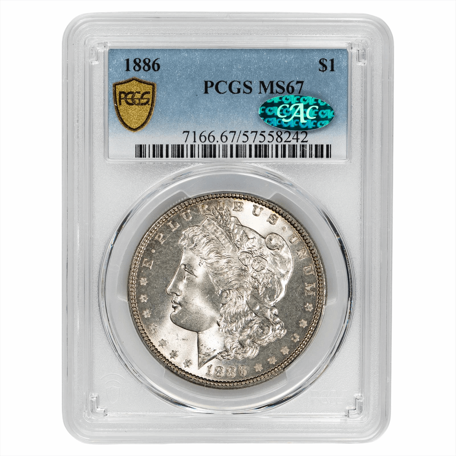 1886 Morgan Silver Dollar $1 PCGS MS 67
