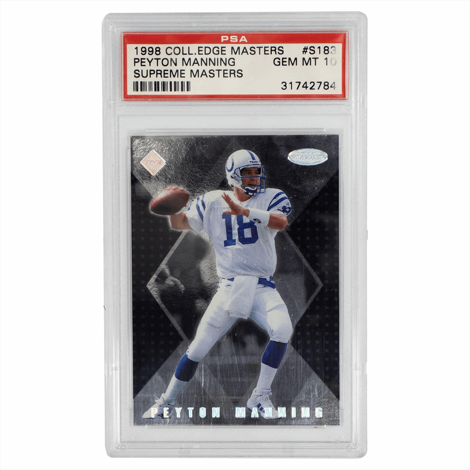 1998 Collectors Edge Masters Peyton Manning Supreme Masters #S183 PSA Gem Mint 10 