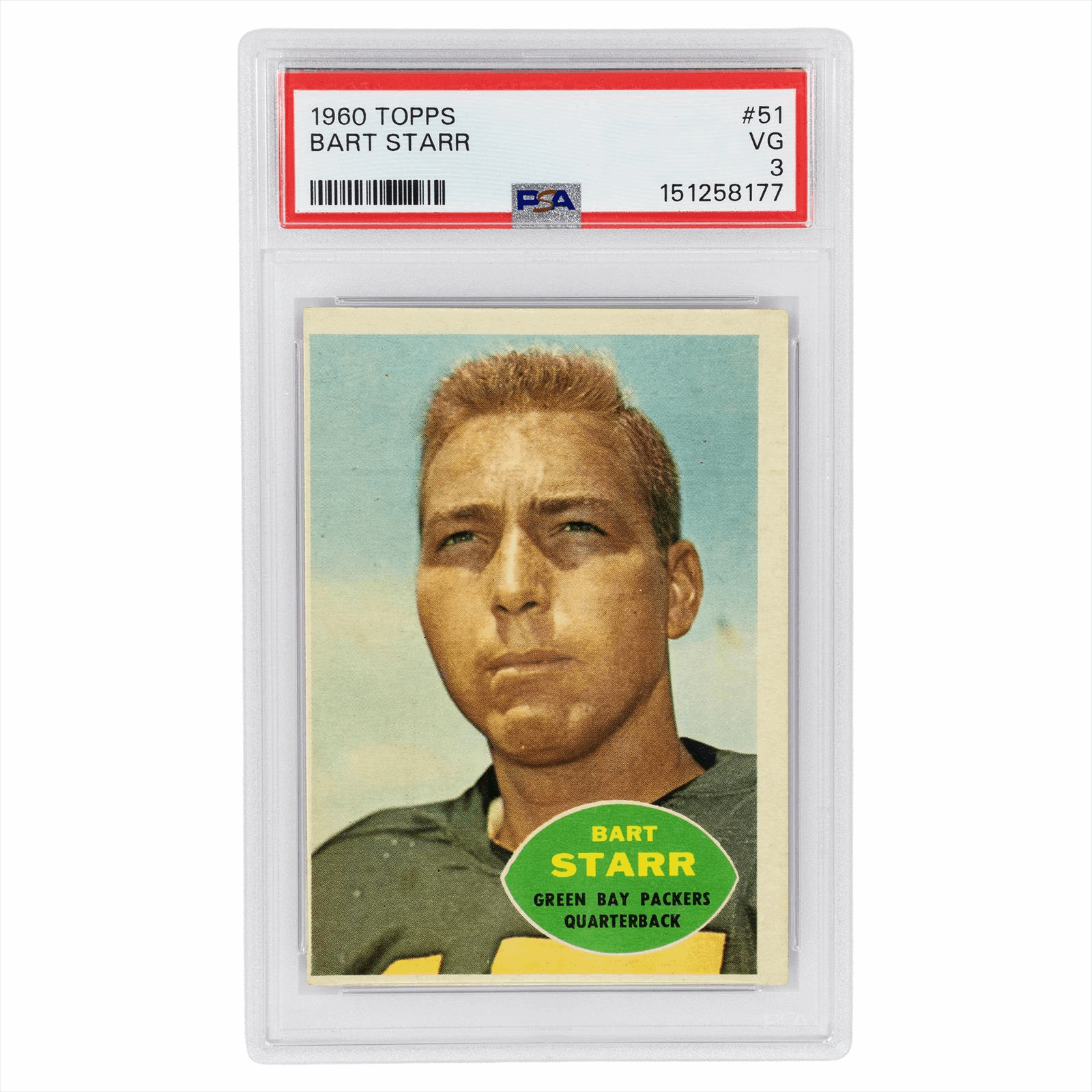 1960 Topps Bart Starr #51 PSA VG 3 Cert #151258177