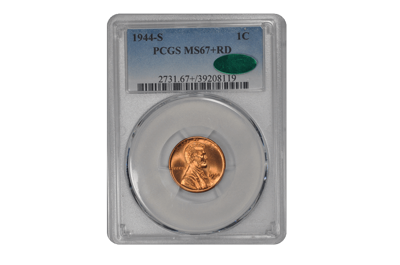1944-S Lincoln Wheat PCGS (CAC) RD 67+