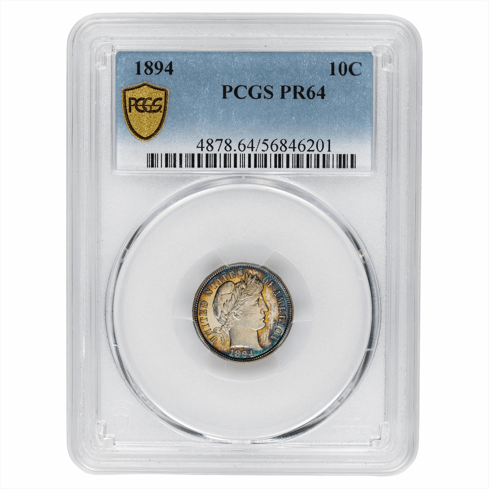 1894 Barber Dime 10C PCGS PR 64 CAC