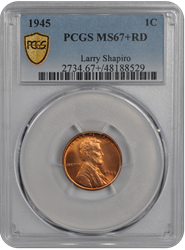 1945 Lincoln PCGS RD 67+