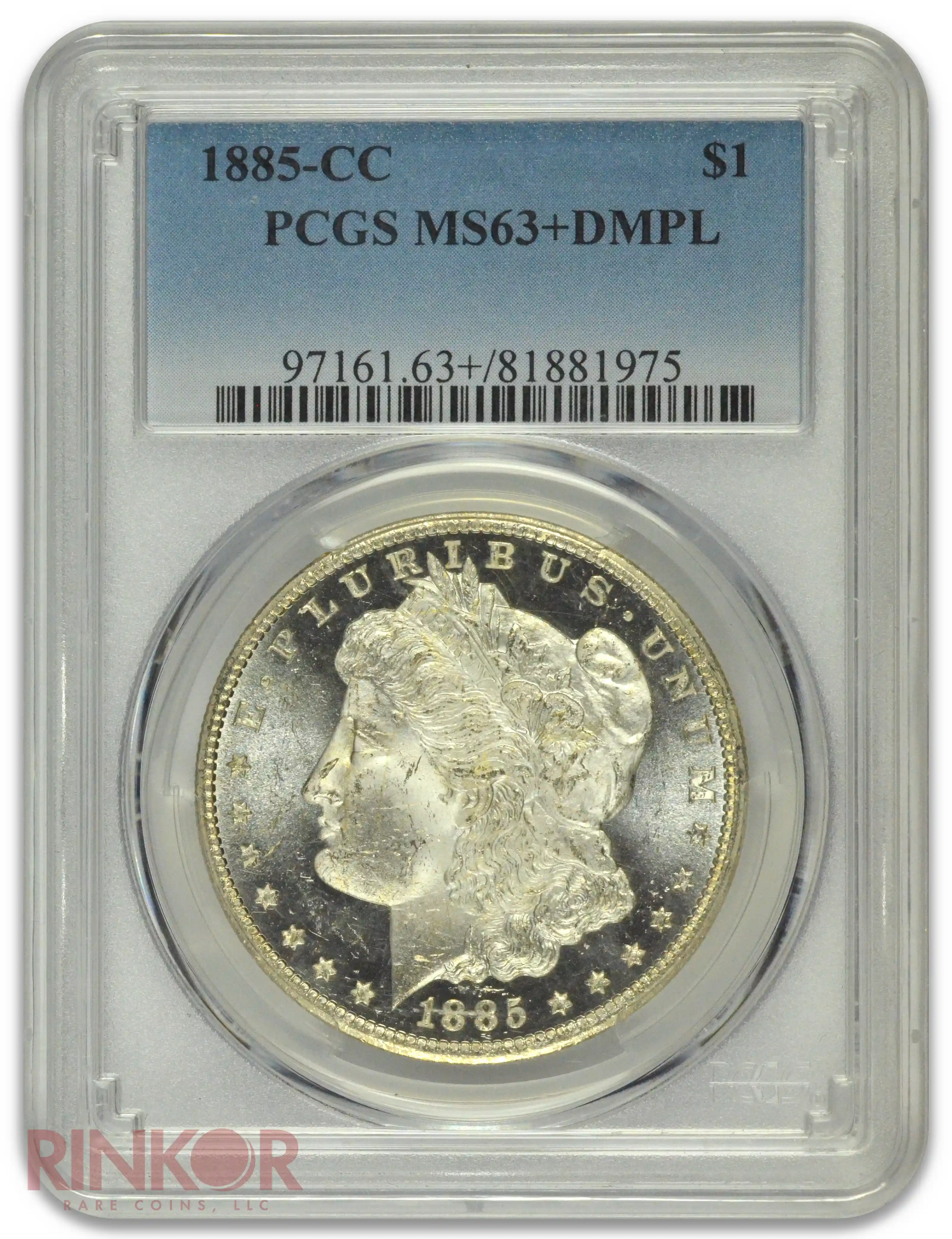 1885-CC $1 Morgan Dollar PCGS MS 63+ DMPL