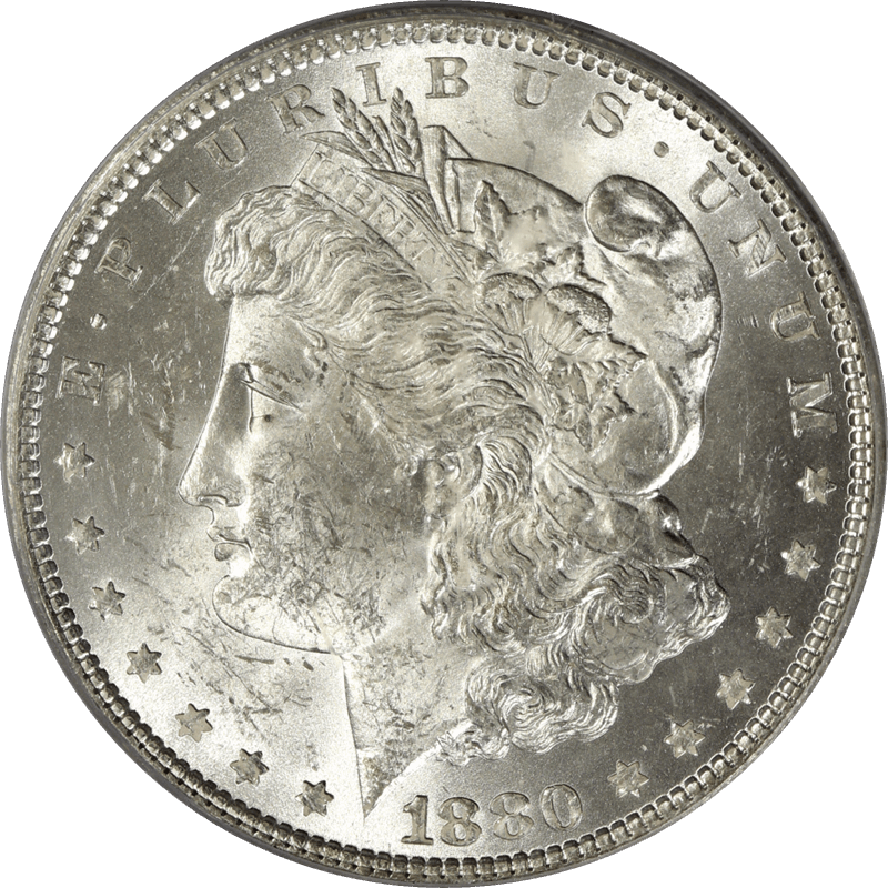 1880 Morgan Silver Dollar $1 PCGS MS 62 