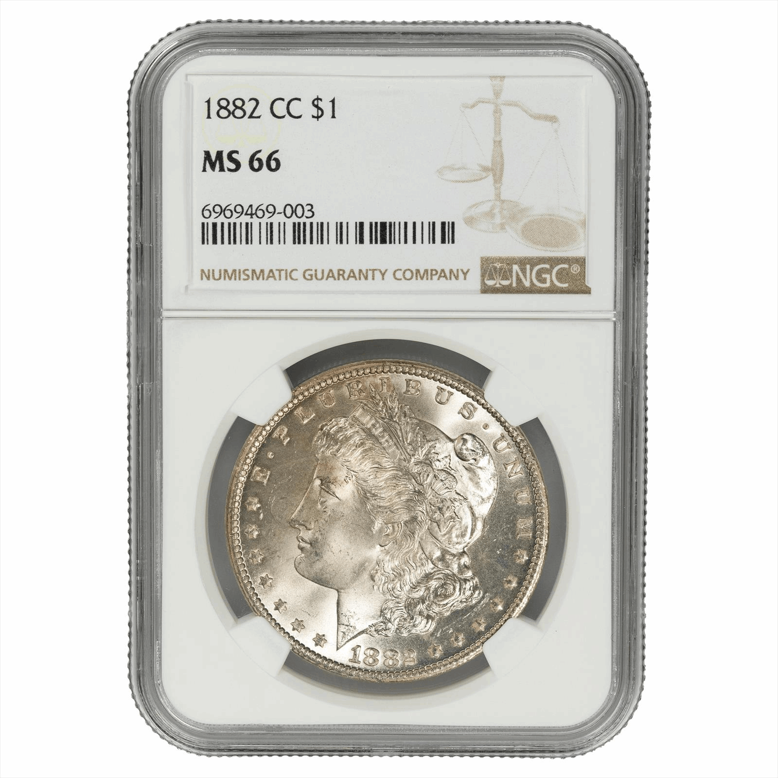1882-CC Morgan Silver Dollar $1 NGC MS 66