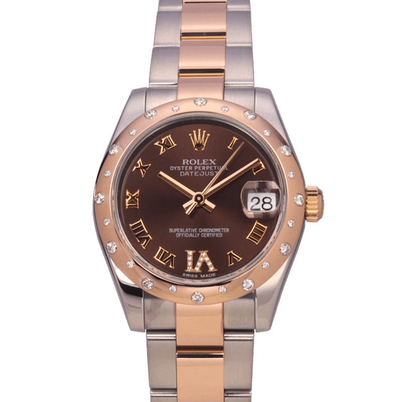 Rolex 31mm Datejust 178341 Diamond Bezel & Roman w Diamond VI Watch Only 