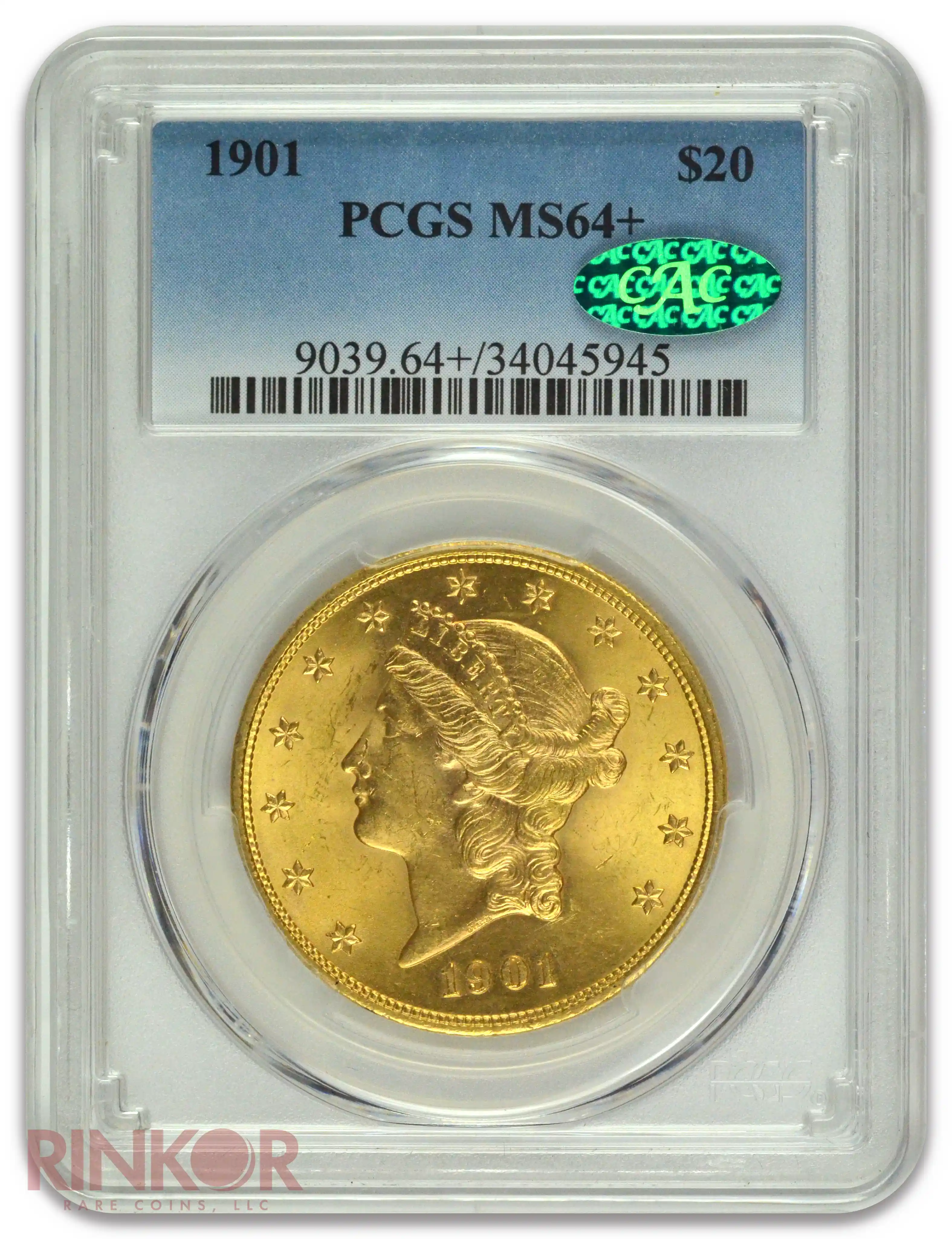 1901 $20 Liberty Head PCGS MS 64+ CAC