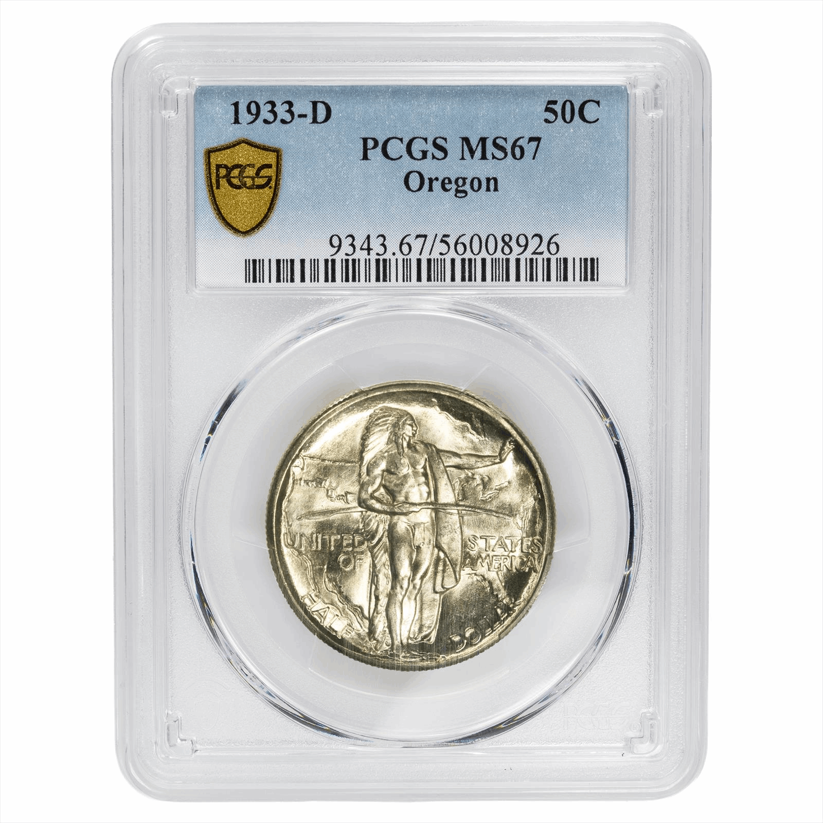 1933-D Oregon Commemorative Half Dollar 50C PCGS MS 67
