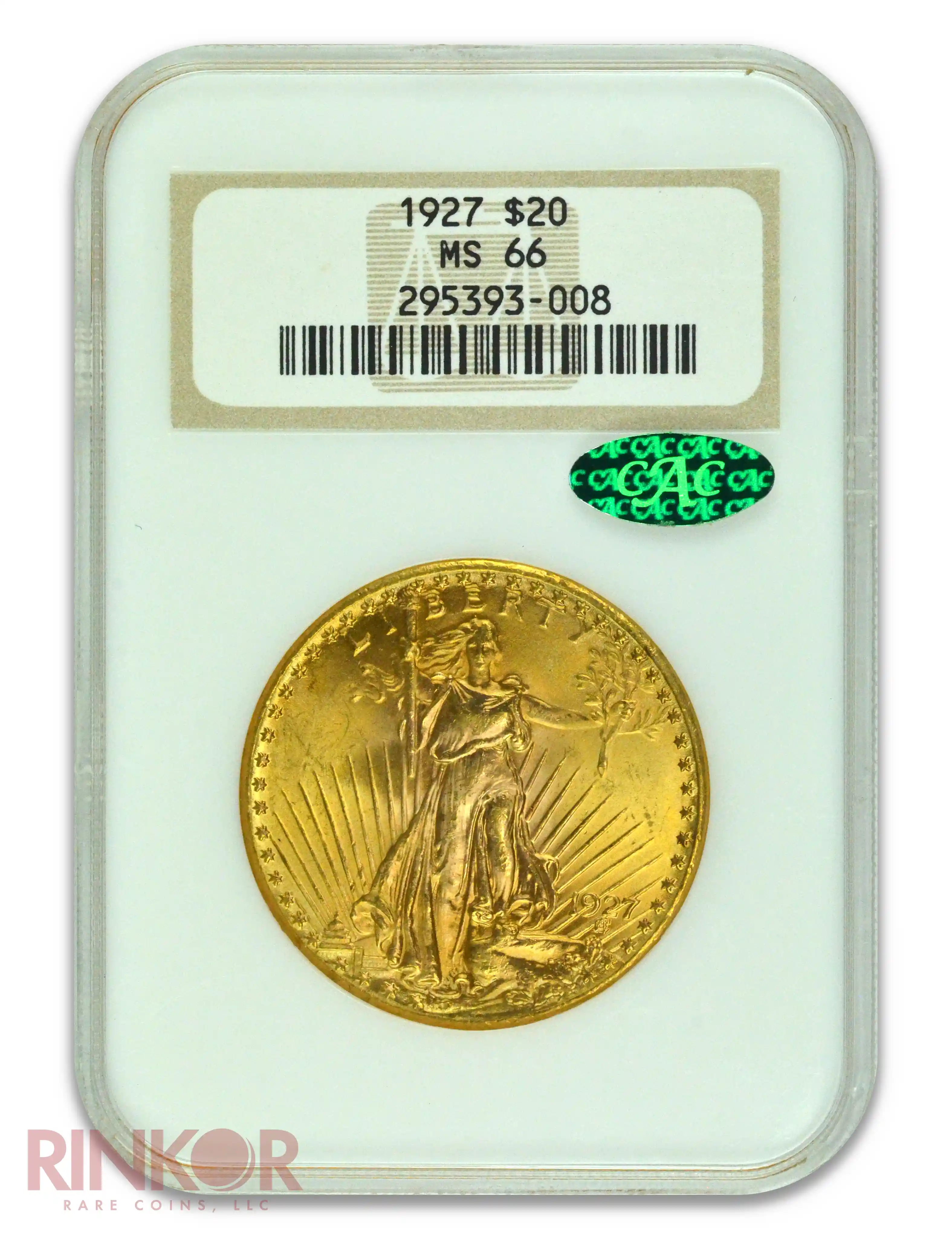 1927 $20 Saint Gaudens NGC MS 66 CAC