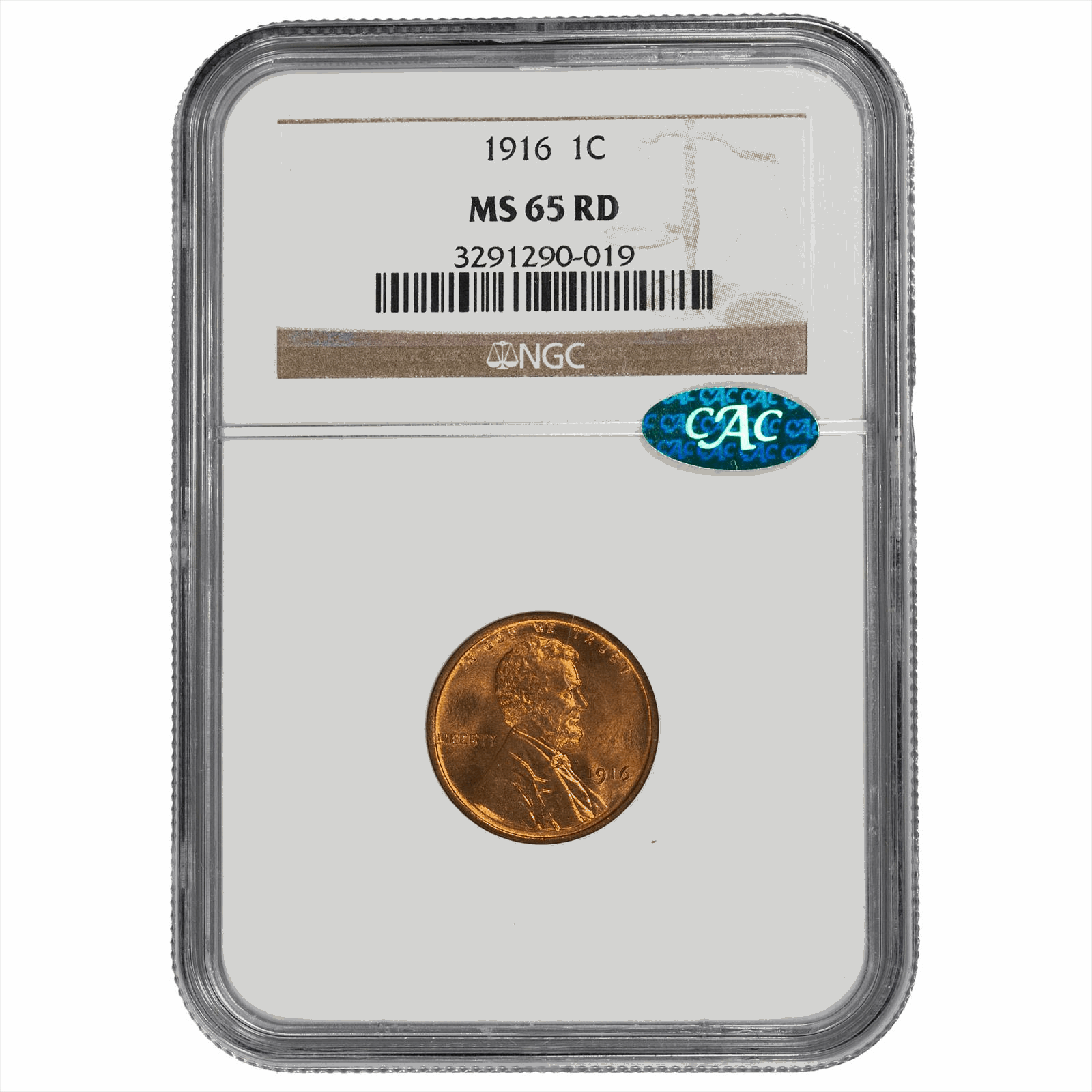 1916 Lincoln Wheat Cent 1C NGC MS 65 RD CAC