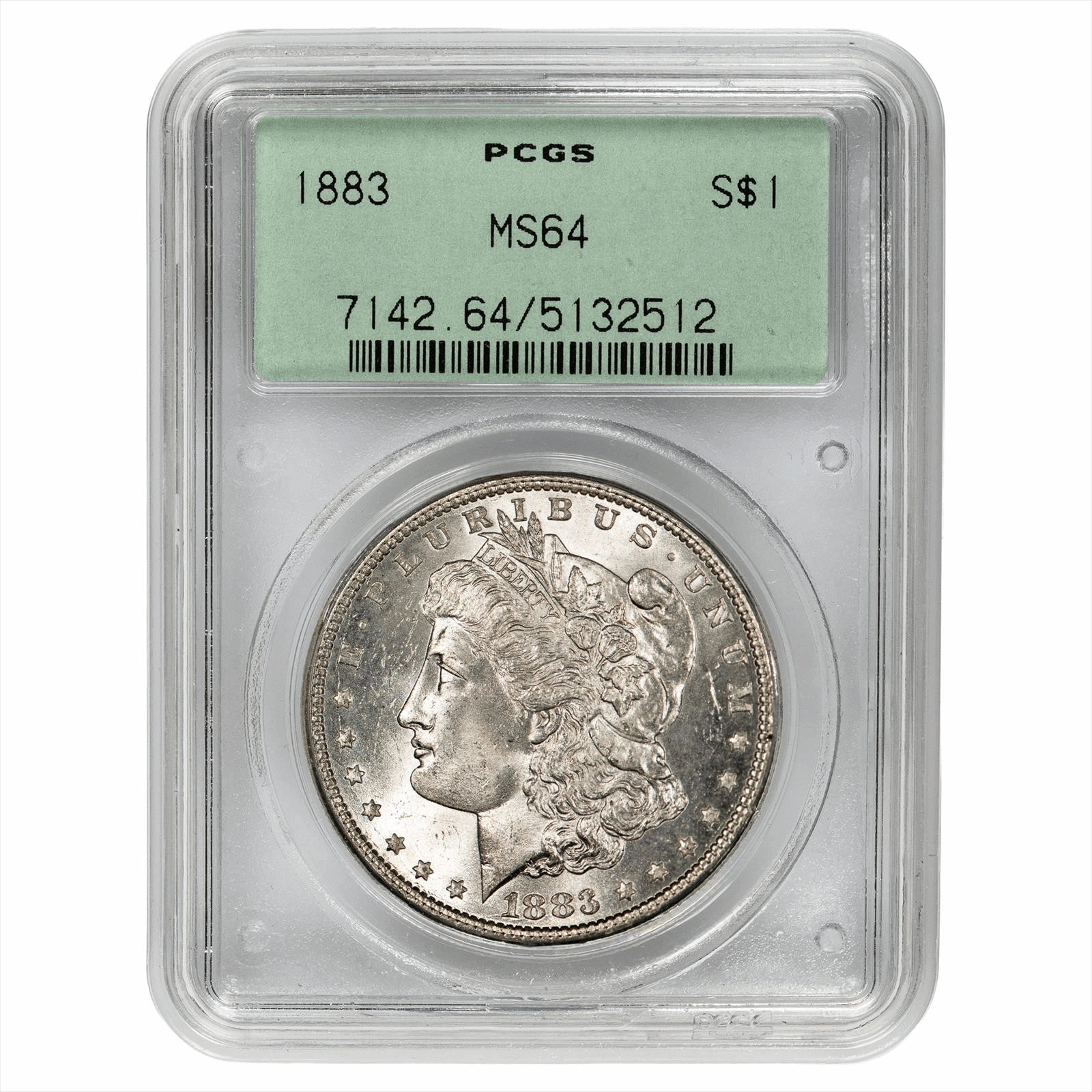 1883 Morgan Silver Dollar $1 PCGS MS 64