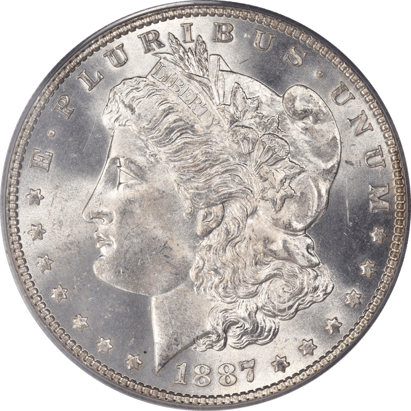 1887 Morgan Silver Dollar $1 PCGS MS65