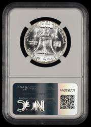 1959 P T2 Reverse Franklin Half Dollar Bill Fivaz Signature Label NGC  MS 64