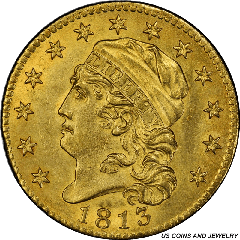 1813 Capped Head $5 Gold Half Eagle PCGS MS62 Pristine Early US Gold
