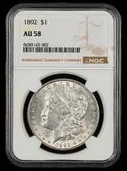 1892 $1 NGC AU 58